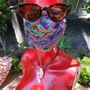 Retro 3 Ply 1960s Paisley Rave Mask Vintage Fabric